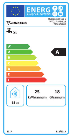 etiqueta de eficiencia energetica calentador junkers hydronext 5600 s wtd 17-3 ame